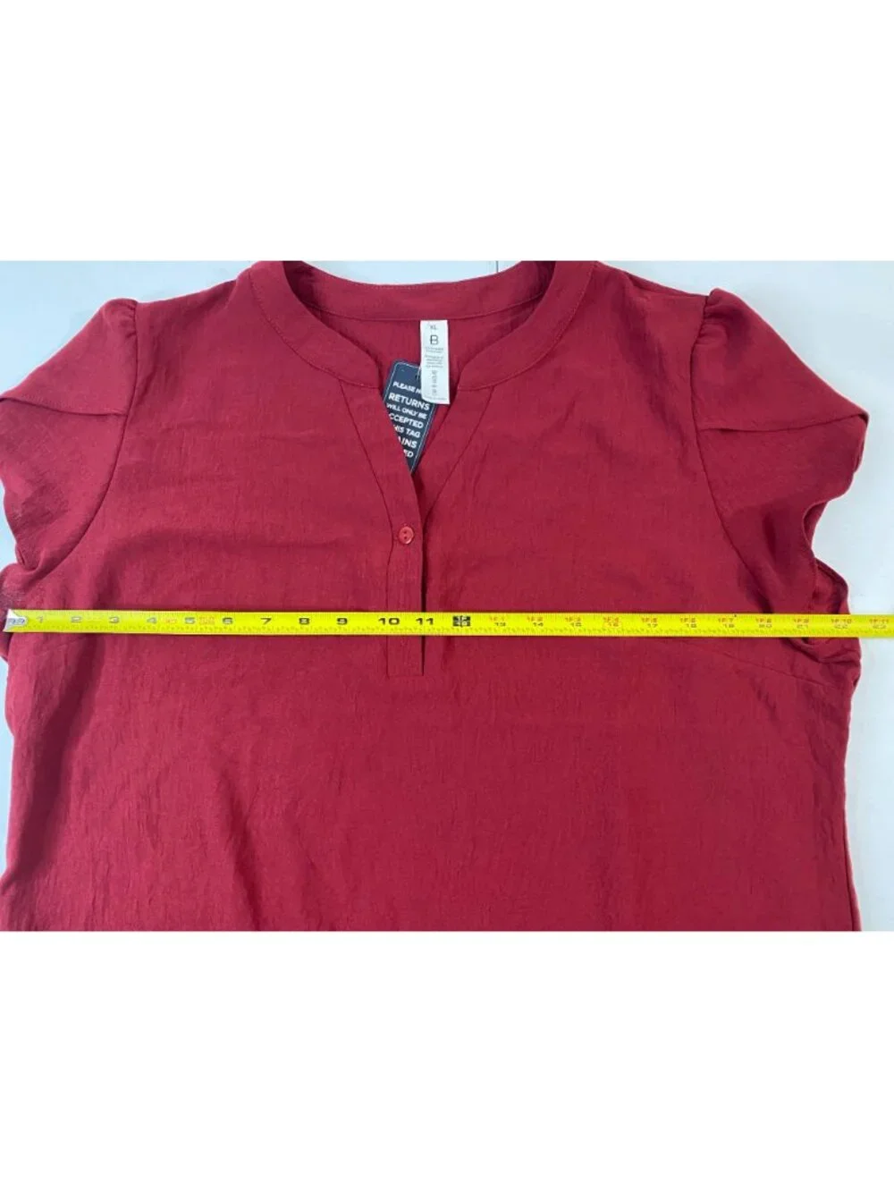 Blooming Jelly Womens Blouse XL Red Short Sleeve V Neck Casual Top NWT - Picture 4 of 7